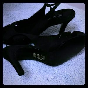 Black Satin 3.5"Evening Shoes
